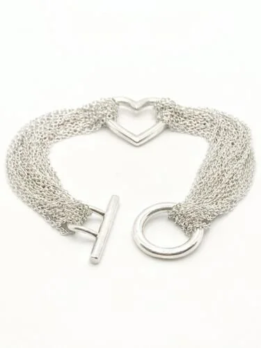 Tiffany multi sales strand heart bracelet